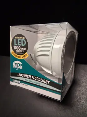 Ll1000w Bell Outdoor Led Swivel White Floodlight 1000 Lumens Warm Light Nib