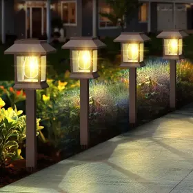 Pathway030  Benany Solar Pathway Lights Outdoor 12 Pack Upgraded Led Waterproof Ligh