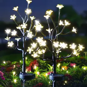 Be2501 Berngi Solar Garden Lights Outdoor Waterproof Decor 2 Pack Warm White