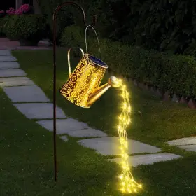 Binfenny 740907419085 Solar Watering Can Lights Hanging Kettle Lantern Light - Waterproof Yellow