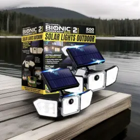 1146nh Bionic Flood Light 2 Pk Motion Sensor Outdoor Lights 500 Lumens Solar L