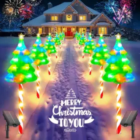 Sd-006 Bonlion 12 Pack Taller Solar Christmas Lights Outdoor With Usb Upgraded Multicolor
