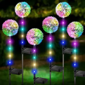 Tfl017 Bonlion Solar Dandelion Lights Outdoor Decorative 6 Pack Garden Colorful