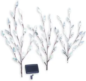 Sl3801w-tl20x3a Brand Collections Etc Bright Leaf Branch Solar Garden Lights With Adjustable