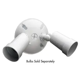 100652905 Branded Outdoor Flood Light Fixture 2-bulb White Adjustable Head Safety Security Lamp