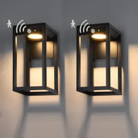 453486463 Brimmel Solar-powered Motion Sensor Wall Lights Outdoor 2 Pack - Dusk To Dawn 3 Mo