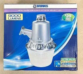 100w Brinks 039208975476 Large Area Dusk To Dawn Activated Security Light 9000lm Metal Halide