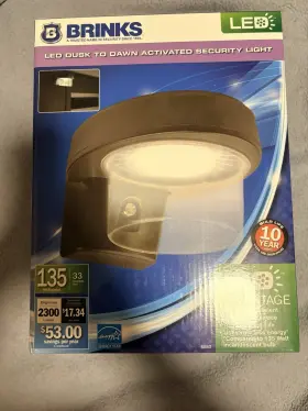 6580 Brinks Led Flood Light Bronze Outdoor Photocell Dusk-to-dawn 2300 Lumens