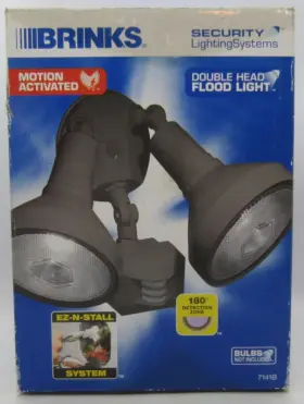 7141b Brinks 180 Degree Motion Activated Double Head Bronze Flood Security Light
