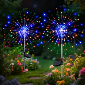 Sf05m-2 Btfarm 2 Pack 120 Led Solar Garden Lights Outdoor 8 Modes Multicolor