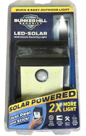 Bunker Hill Security 792363562522 Led-solar Light Peel And Stick Motion Activated Weatherproof