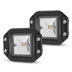 Wl-001l-frd Bunker Indust 2 5 Inch Flood Led Light Pods Pair 5inch Square Beam