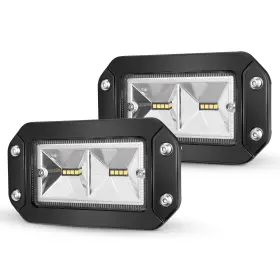 Wl-004l-frd Bunker Indust 2 6 Inch Flood Led Light Pods Pair Flush Beam