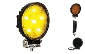 Buyers Products 1492116 4.5 Inch Led Flood Work Light 6 Leds Amber Black Housing