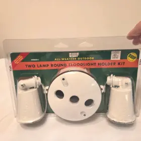 2hrbkw-c Bwf 2hrbkwc Outdoor Lighting Two Lamp Weatherproof Floodlight Holder Kit - White