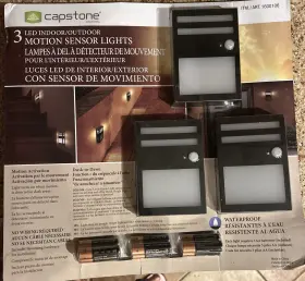 1600106 Capstone 3 Led Motion Sensor Lights Indoor/outdoor Waterproof
