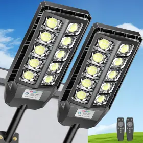 Tw10b001 Cedio Solar Lights Outdoor Ip67 Waterproof Street 7000k-2pack Black