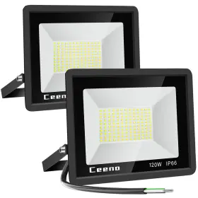 Ld120-2pcs-hw Ceena 2 Pack 120w Hardwired Led Flood Light Outdoor 12000lm Super Bright Flo
