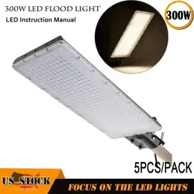 Zl0000902 Cerbiut 5 Pack 300w Commercial Led Street Light Outdoor Garden Yard Road Lamp Ip65