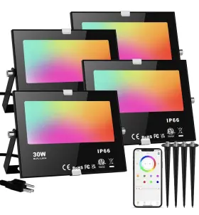 300w Chang 313101421460 Led Flood Lights Rgb Color Changing Equivalent Outdoor 30w Bluetooth Smart