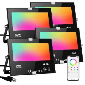 B081n7hqxp Changm Led Flood Lights Rgb Color Changing 300w Equivalent Outdoor 30w Bluetooth Smart