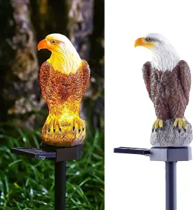 Eagle1 Chuangfeng 744337719678 Eagle Figurine Garden Solar Stake Light Lights Outdoor