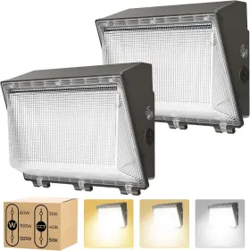 100w Cinoton 313108520562 120w 60w Switchable Led Wall Pack Light With Dusk To Dawn Sensor 3