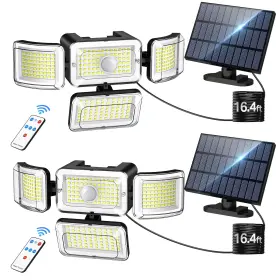 Sd289ab Claoner Solar Outdoor Lights Motion Sensor 3500lm 288 Led 2 Pack Black
