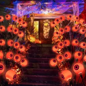 Hd002o Cmuloiet Halloween Decorations Outdoor Solar Eyeball Stake Lights Orange