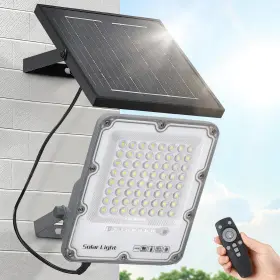 Jx-6650 Cnoijuts 100w Solar Flood Light Outdoor Waterproof 24000lm 6500k 1-pack Gray