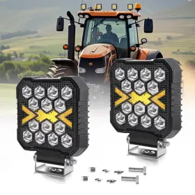 950d-14-2pc Co Light 4 Inch Tractor Lights Pod 12v Led Flood 15000lm Ip68 Work Li