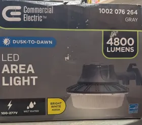 Commercial Electric 008938106306 350-watt Equivalent Gray Integrated Led Outdoor Area Light