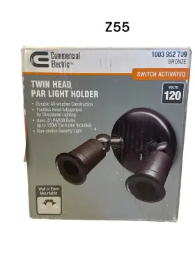 1003952709 Commercial Electric Twin-head Outdoor Flood Light Bronze