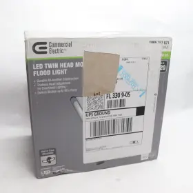 104-09900002-1 Commercial Electric Integrated Led Twin Head Motion-activated Security Light