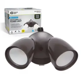 Commercial Electric 313043974932 Dusk To Dawn Sensor Bronze Exterior Outdoor Twin Head Led Flood Light Security 1