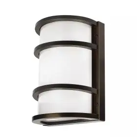 Commercial Electric 313115610676 850 Lumens Integrated Led Bronze Dusk To Dawn Half Moon Security Wall Pack Light