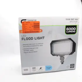 60207161 Commercial Electric Outdoor Led Flood Light Bronze Ip65 6000lm 64w 9 Inch