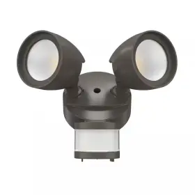 Commercial Electric 711181627831 240-degree Bronze Motion Activated Integrated Led Outdoor Twin Head Security Flo