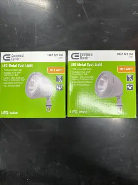 Commercial Electric 815710020084 14watt Hardwired Gray Led Landscape Flood Light Metal 2-pack