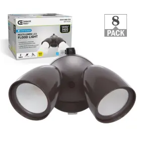 Commercial Electric 849489077727 Floodlight 240w With Integrated Led Dusk To Dawn Bronze 8pack