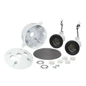 Commercial Electric 857617004958 White Outdoor Flood Light Weatherproof Lamp Holder Kit