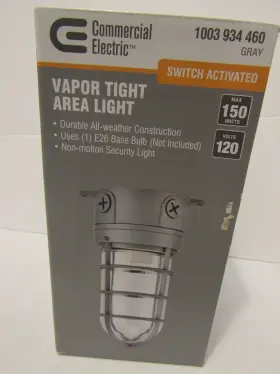 Ew10500gy Commercial Electric 899089004975 Gray 150w Indoor/outdoor Vapor Tight Area Light