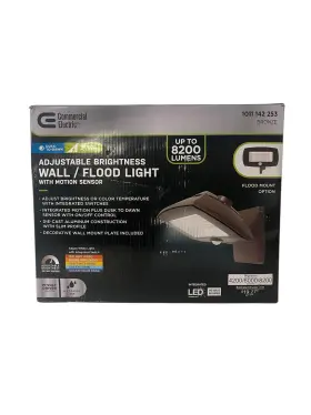 Arfl80ce Commercial Electric Arfl 8000 Lumens Integrated Led Arch Wall Flood Light With Motion Bronze