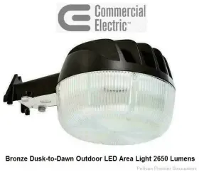 Dw10279az8-c Commercial Electric Dusk-to-dawn Outdoor Led Area Light 2650 Lumens Bronze