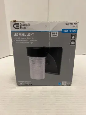 Dw9033bk-b Commercial Electric 17-watt Black Outdoor Integrated Led Jelly Jar Wall Pack