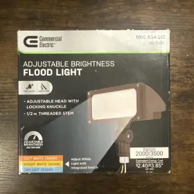 Fl01-dw3c Commercial Electric Fl01-dw3c- Bronze Outdoor Led Flood Light 2000/3500 Lumens