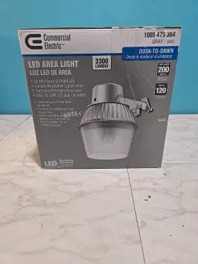 Led29pcgr Commercial Electric 200-watt Equiv Led Gray Dusk-dawn Outdoor Area Light