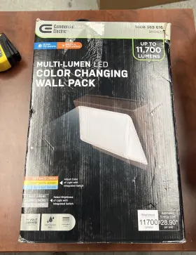 Wp120ce Commercial Electric Wp120ce/1 400w Led Bronze Wall Pack Light Dusk To Dawn 3000k-5000k