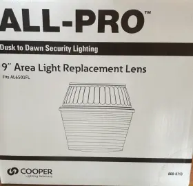 800-0713 Cooper Lighting Oem Security Fixture Replacement Lens Refractor 12 Inch X 9 Light