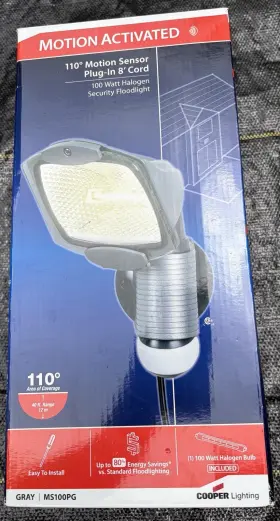 Ms100pg Cooper Lighting Motion Activated 100w Security Floodlight - New